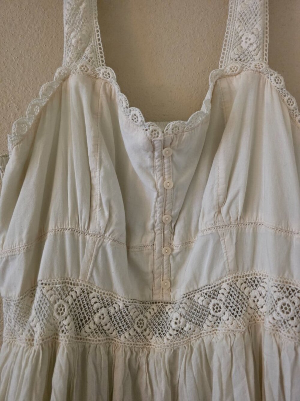 American Eagle Size XXL White Maxi Dress Eyelet - Picture 4 of 6